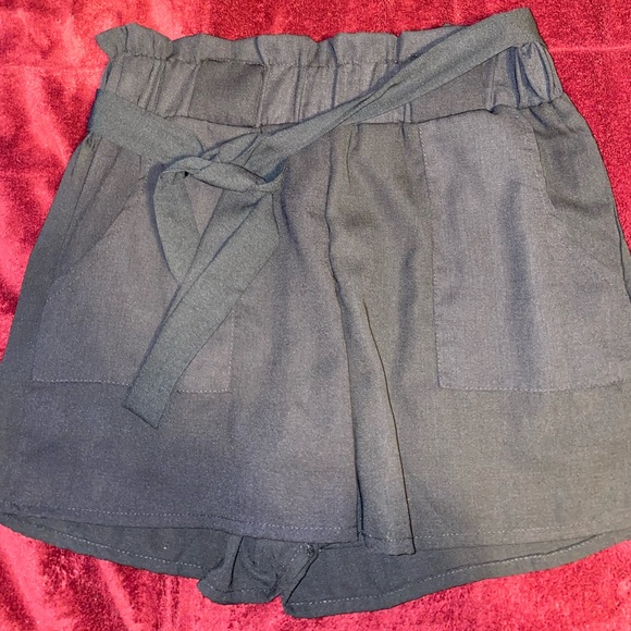 Fashion Nova Pants - Fashion Nova x Maze Black Shorts with Tie